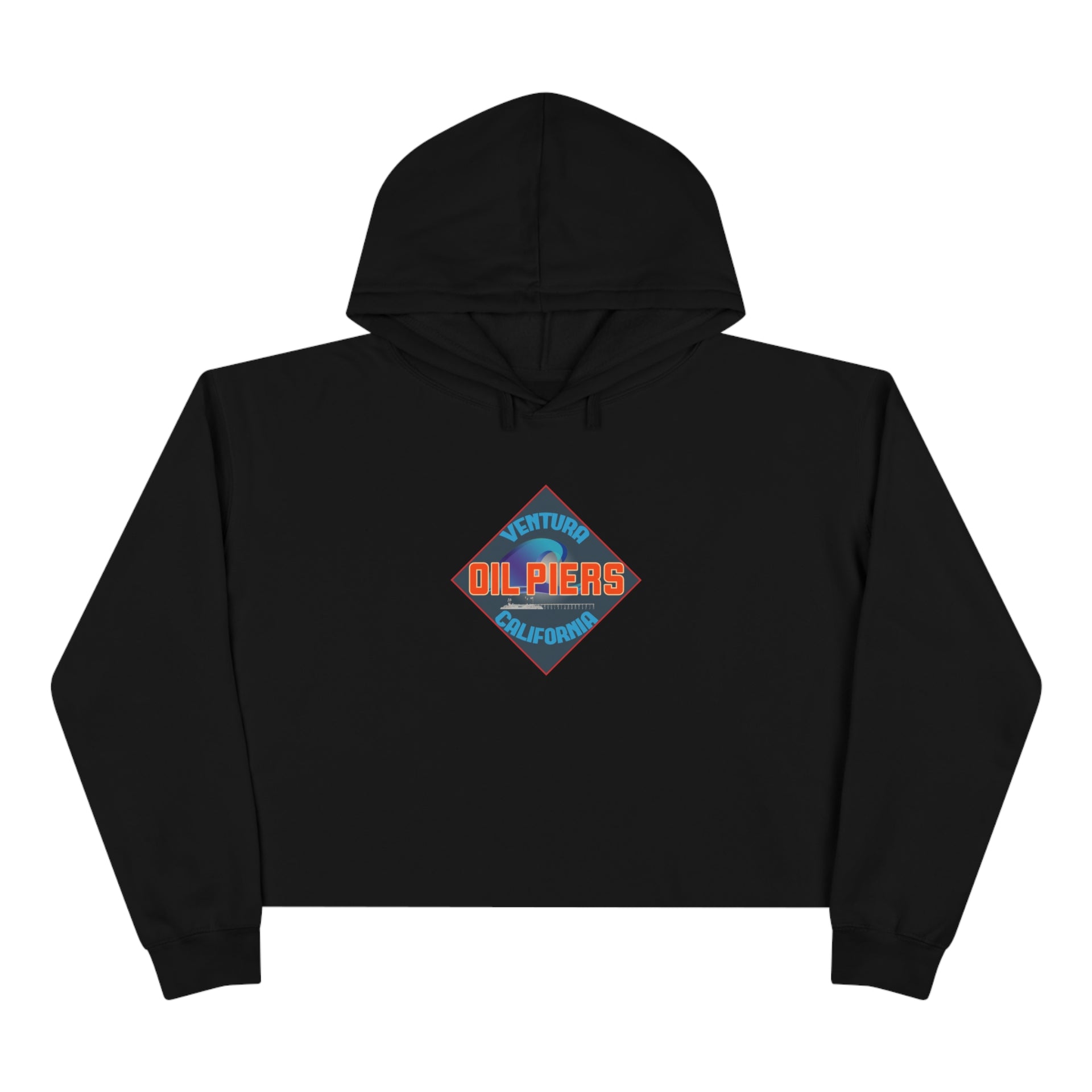 Oil Piers Cropped Hoodie