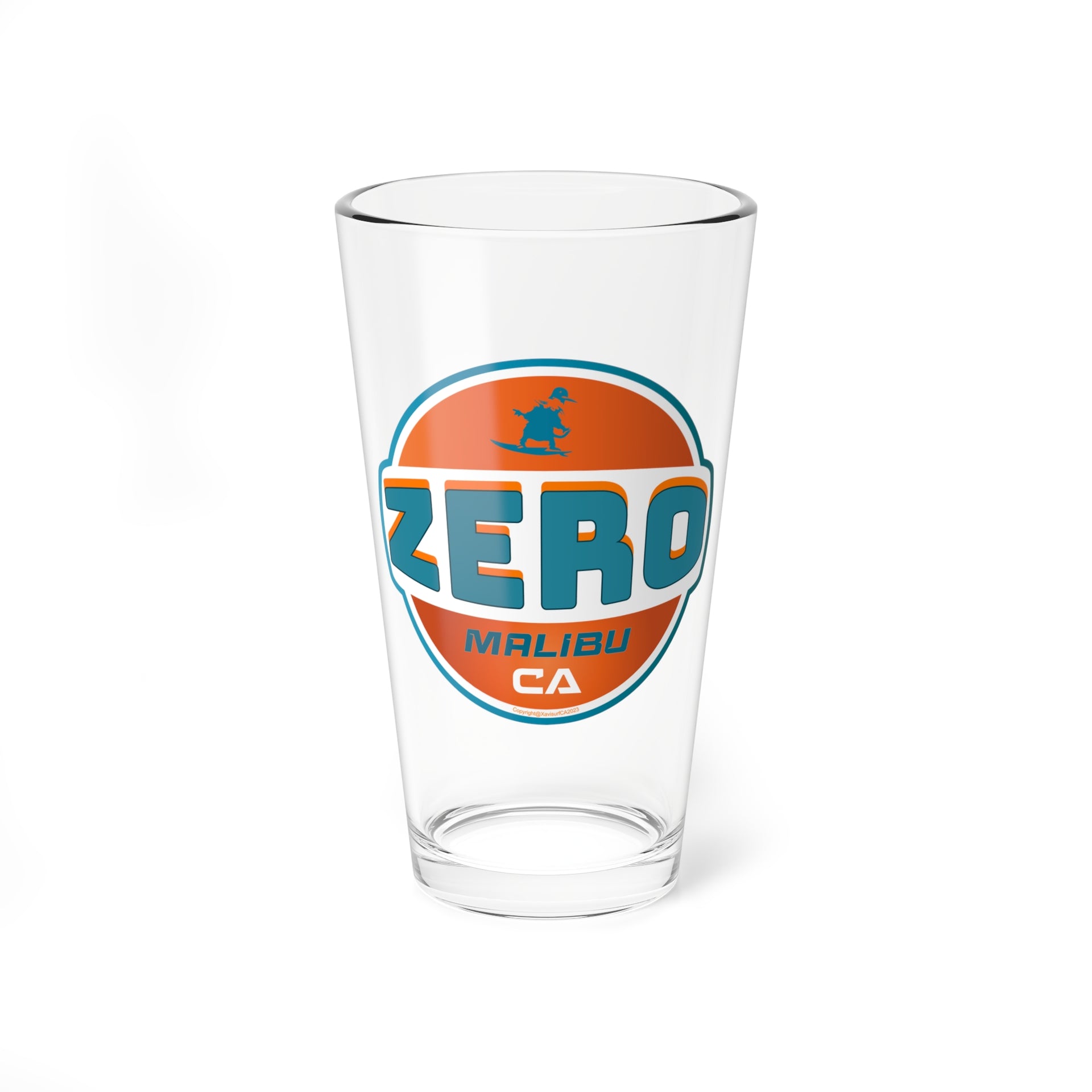 Mixing Glass 16oz - Zeros Surf Break in Malibu California